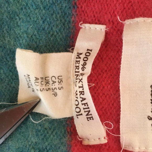 Telluride Clothing Co Stripe Heart Sweater Vintage Womens Sm Fine Merino Wool - Picture 12 of 13